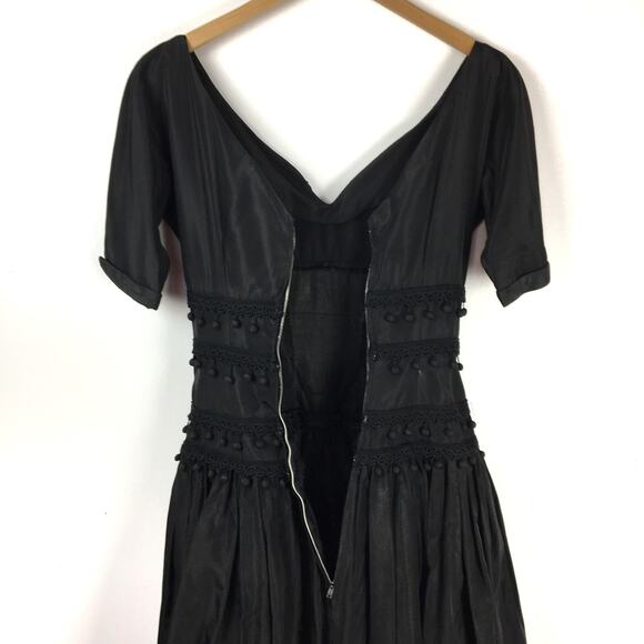 Vintage Suzy Perette black tafetta party dress fit and flare size XS/S - Picture 8 of 10
